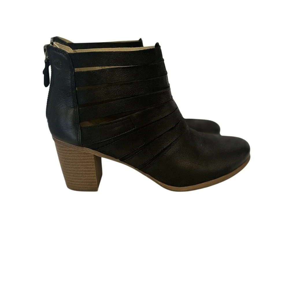 Josef Seibel Sienna Black Leather Cutout Strappy Ankle Boots‎ Womens 40 9-9.5